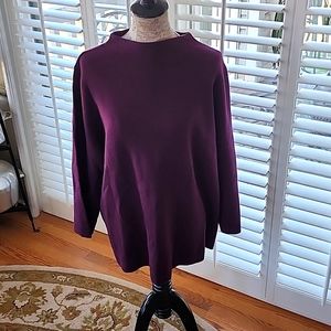 Chico's Women's Plus High Neck Back Zipper Purple Sweater - Size 4 or 20 / 22